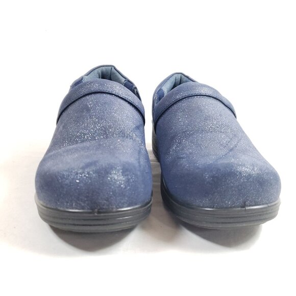 Ingaro Womens Size 7 Slip On Clogs Blue Glitter Textile - Picture 6 of 8